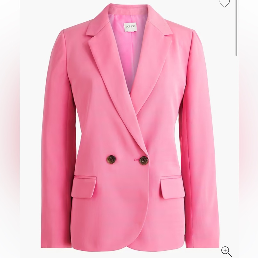 NWT - J. Crew Women's Drapey Twill Double-Breasted Blazer in Mauve Pink